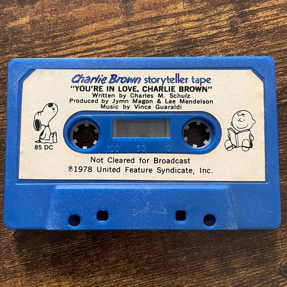 Charlie Brown Vintage 1978 RARE You're in Love Read Along Book & Tape Valentines - Picture 5 of 6
